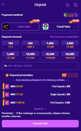 CZ7777 Deposit Pakistan