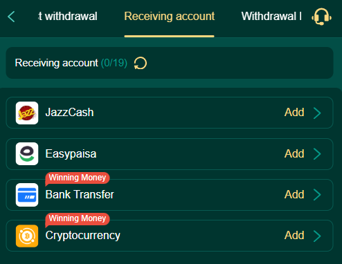 JJ77 Withdrawal Pakistan