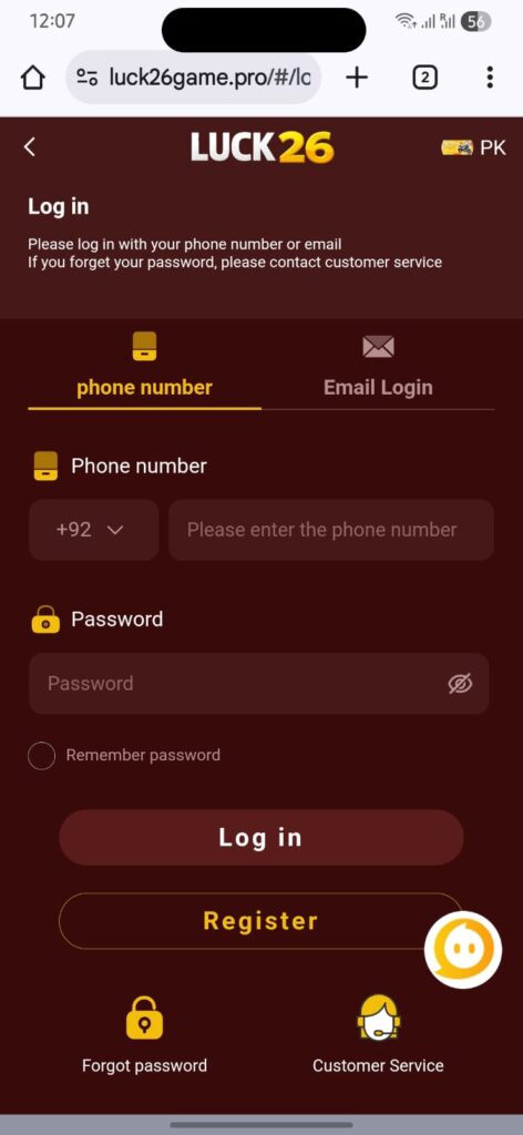 Luck26 Login