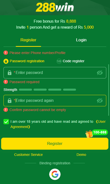 288Win Register Pakistan