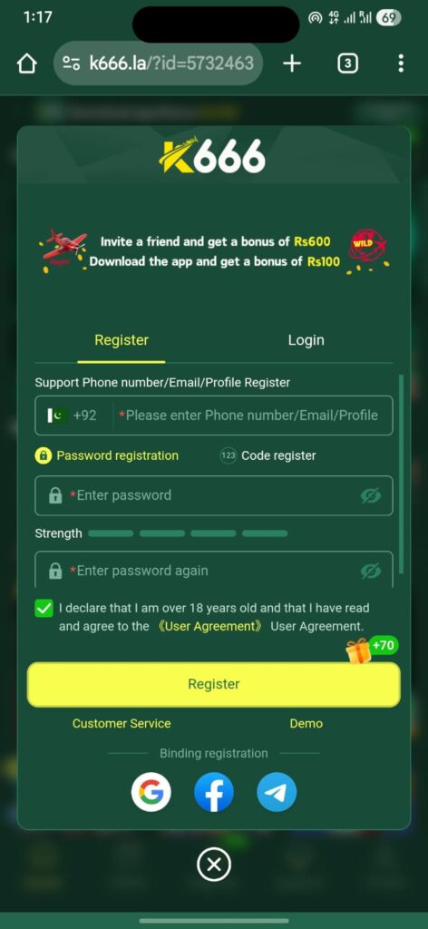K666 Register Pakistan