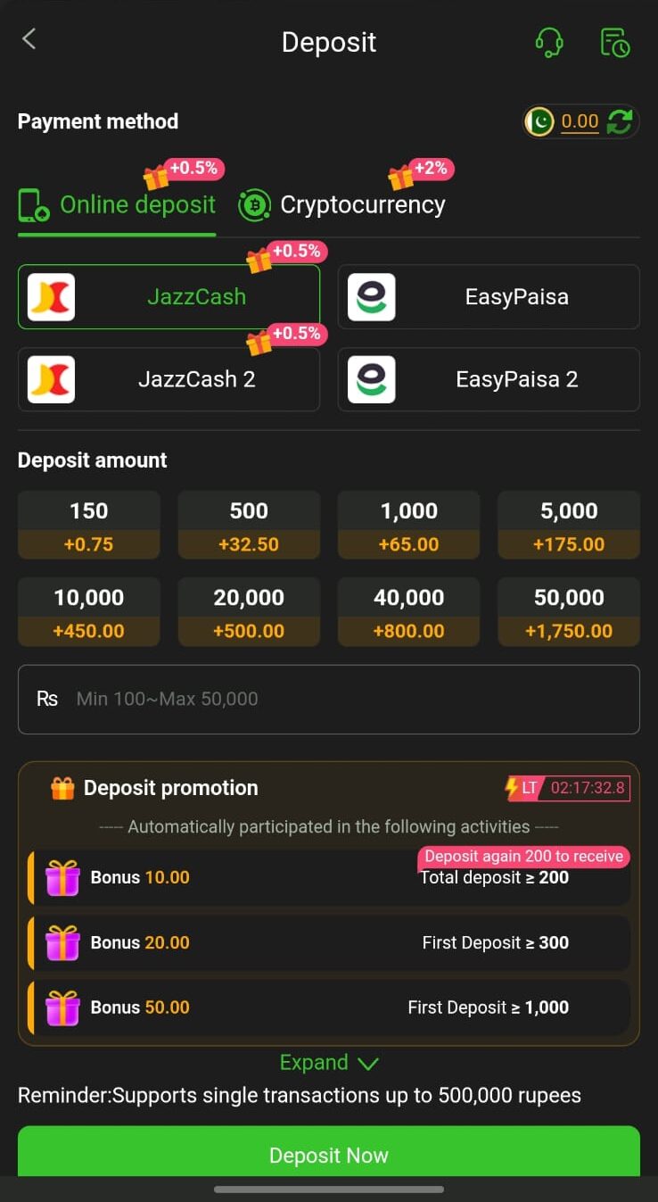 Y333 Deposit Pakistan