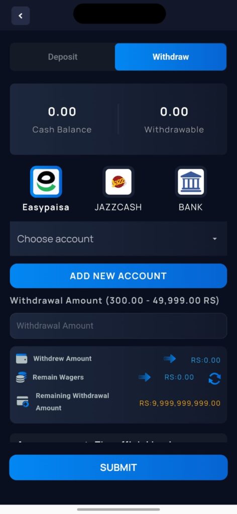 PK1Game withdraw Money